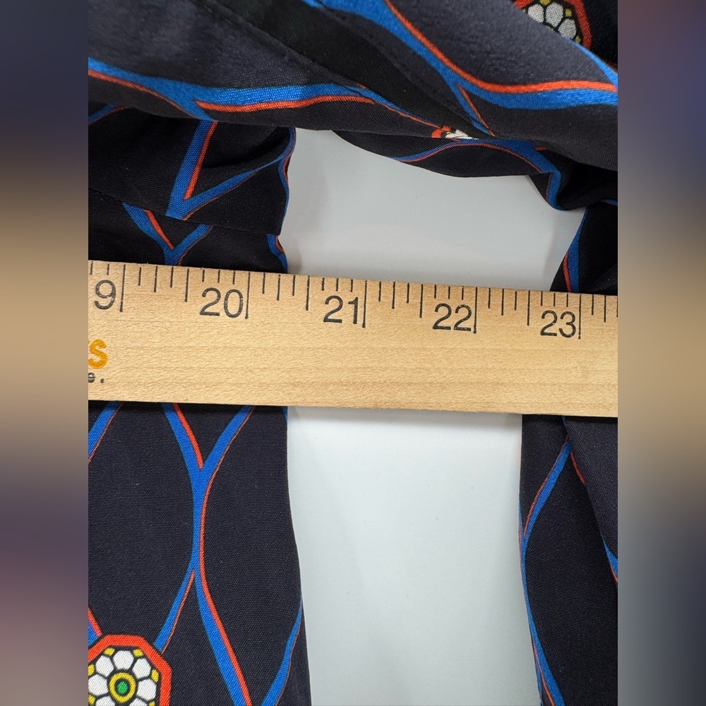 Kenzo x H&M Blue Patterned Silk Dress Size 4 - Picture 8 of 9